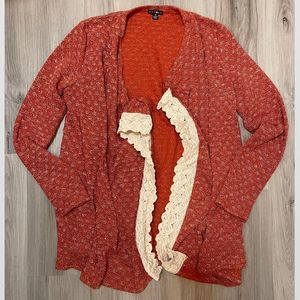 Orange Cardigan Womens Medium